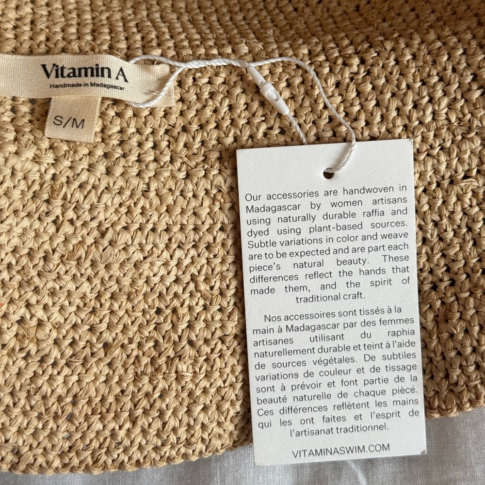 Vitamin A Cream Woven Bucket Hat NWT - Picture 6 of 6